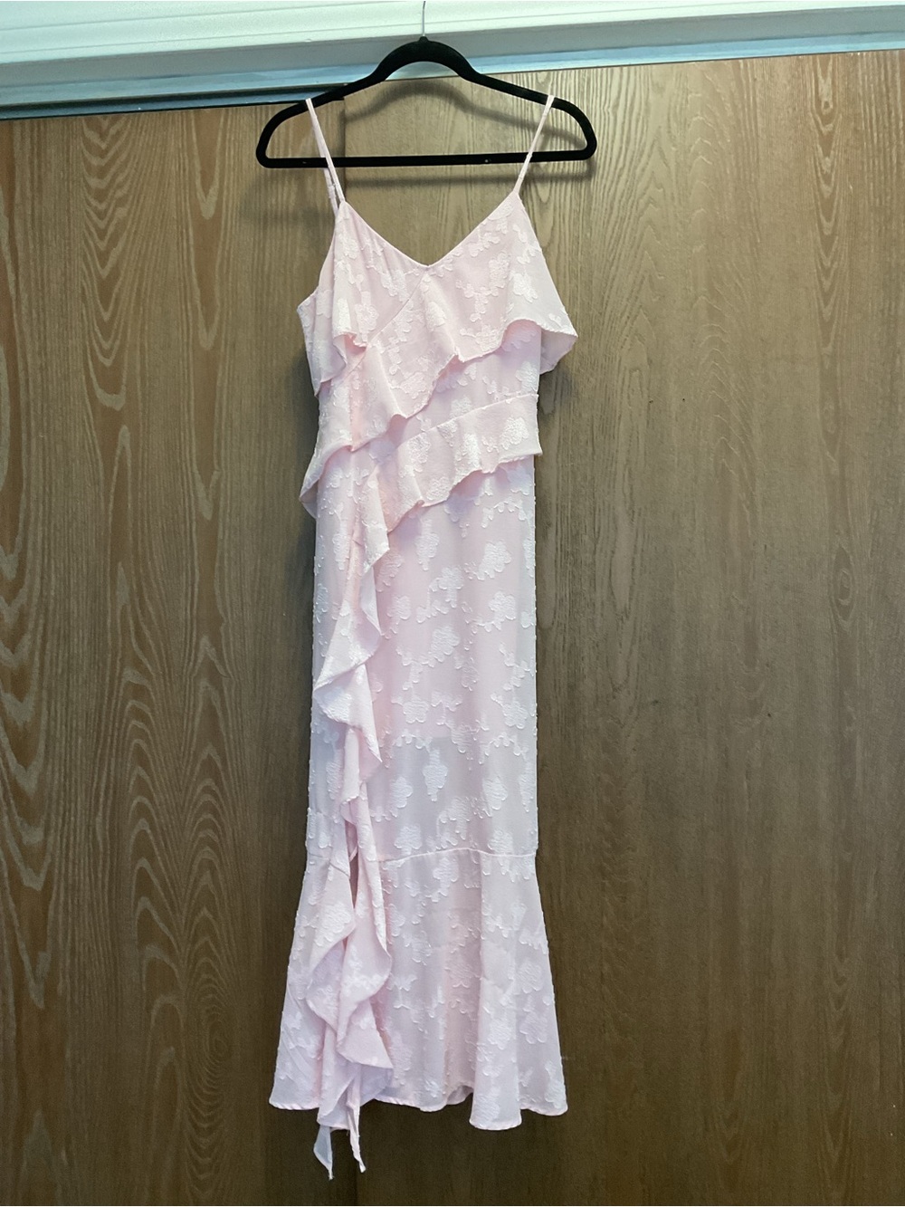 wild fable Light Pink Ruffle Midi Slip Dress